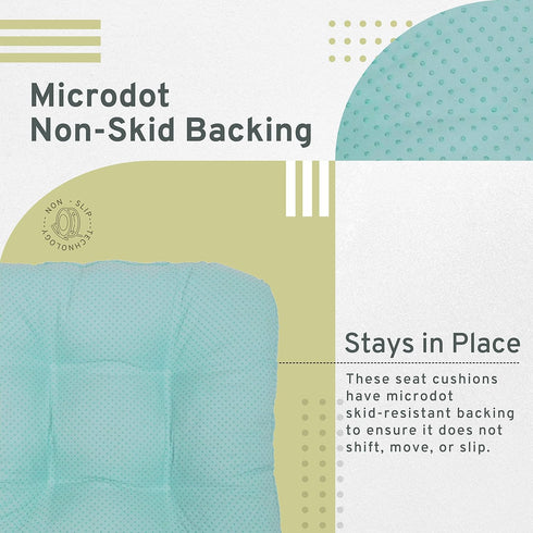 Arlee Delano Cushions for Dining Memory Foam, Non-Skid Backing Chair Pads, 15.5" L x 15.5" W, Aquahaze Blue 2 Count...