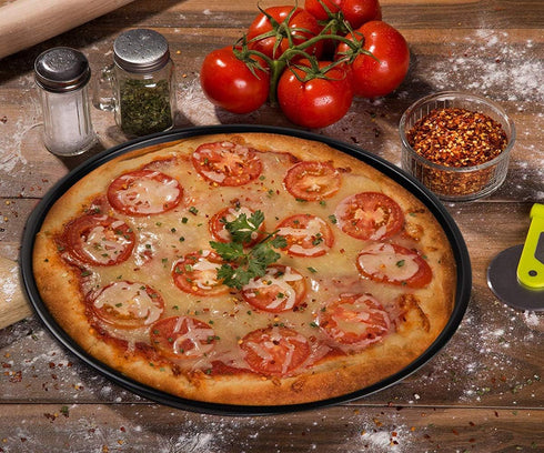 Webake Vented Pizza Pan 12 Inch with Holes Pizza Crisper Tray Non-stick Coating on Carbon Steel Round Pizza Plate for Oven, Perforated Baking Shee...
