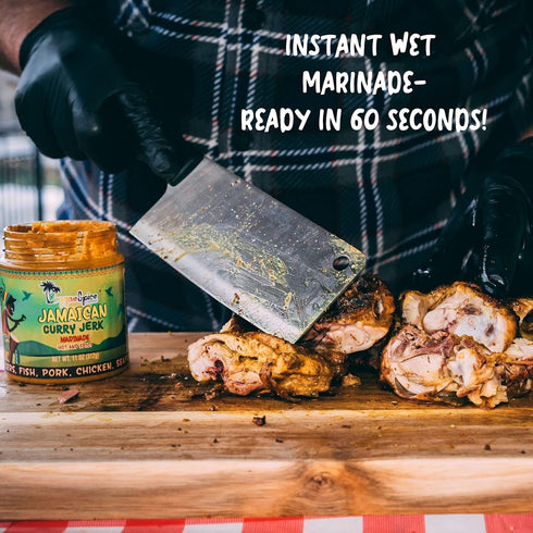 REGGAE SPICE Jamaican Curry Jerk Seasoning Authentic Wet Rub Marinade Sauce - Perfect for Beef, Pork, Chicken, Seafood, and Vegetables - 11 OZ, Sw...