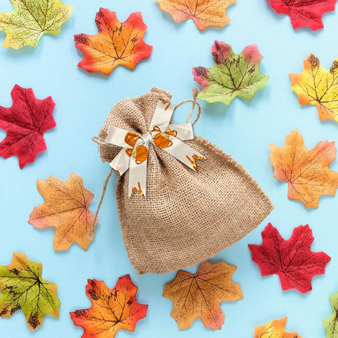 6 PCS Fall Grosgrain Ribbons 3/8" Fall Thanksgiving Decor Ribbons 5 Yards, Pumpkin Leaves Stripe Craft Ribbons for Autumn Thanksgiving Party Favor...