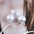 Vintage Pearl Ear Jacket Earrings Large Pearl Earrings Silver Front Back Earrings Double Side Pearl Stud Earrings Jewelry for Women and Girls...