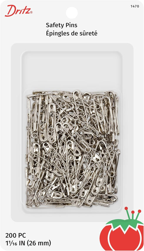 Dritz 1470 Safety Pins, Size 1 (200-Count), Nickel...