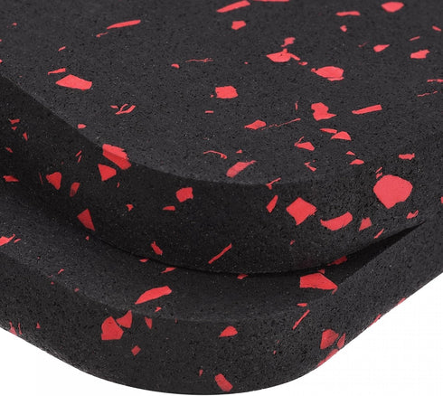 uxcell Treadmill Mat-3.9"x3.9" Exercise Equipment Mat for Floor Protection Sound Reduction, Black Red 4Pcs...