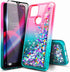 NZND Case for T-Mobile REVVL 4+ Plus with Tempered Glass Screen Protector (Full Coverage), Glitter Liquid Floating Waterfall Girls Cute Phone Case...