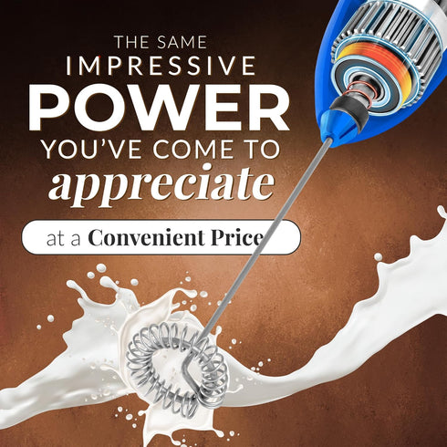 Zulay Kitchen Duracell Powered Milk Frother Handheld Foam Maker - Whisk Drink Mixer for Coffee, Latte, Matcha, Cappuccino - Mini Foamer by Milk Bo...