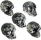 Mini 1" Crystal Human Skull Head Statue Figurine, Hand Carved Pocket Stone Halloween Sculptures Decoration Healing Reiki, Pack of 5, Black Labrado...