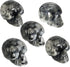 Mini 1" Crystal Human Skull Head Statue Figurine, Hand Carved Pocket Stone Halloween Sculptures Decoration Healing Reiki, Pack of 5, Black Labrado...