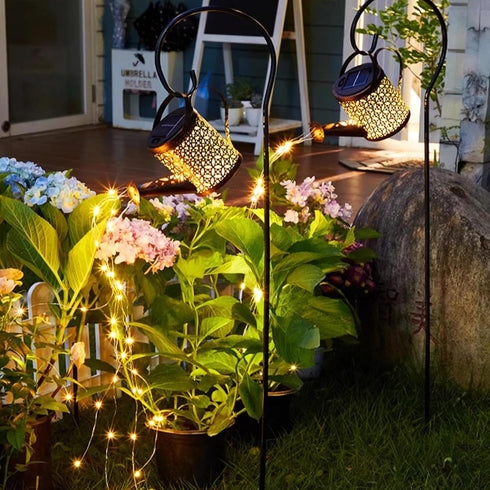 Solar Watering Can with Lights - Outdoor Garden Decor, Waterproof Hanging Lantern Landscape Lights for Yard, Patio, Pathway - Solar Lights Outdoor...