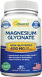 aSquared Nutrition Magnesium Glycinate 400mg - 180 Tablets - Max Strength Magnesium Bisglycinate Supplement -Maximum Bioavailability & Absorption-...