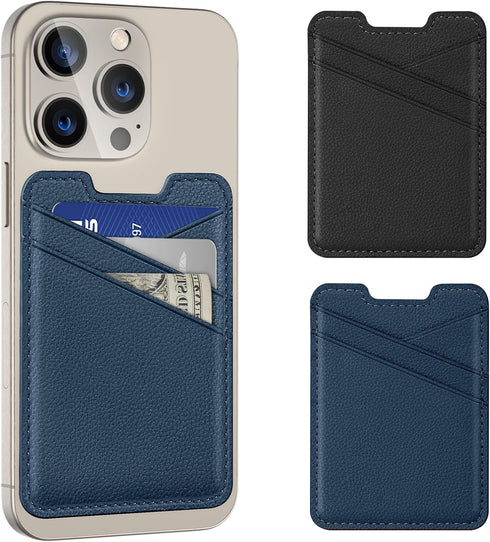 Miroddi Phone Card Holder, 2PACK Leather Phone Wallet Card Holder for Phone Case Adhesive Stick On Credit Card Pocket for Back of Phone Case Compa...