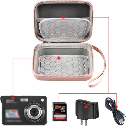 Carrying & Protective Case for Digital Camera, AbergBest 21 Mega Pixels 2.7" LCD Rechargeable HD/Kodak Pixpro/Canon PowerShot ELPH 180/190 / Sony ...