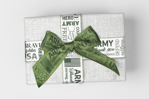 2 Rolls 4th of July Ribbon Rustic Patriotic Burlap Ribbon for Wreath Bow Making DIY Crafts United States Army Green Ribbon for 4th of July Party H...