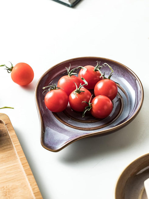 Spoon Rest, Ceramic Spoon spoon holder with Deep Drip Tray, Spoon Holder for Stove Top Utensils Holder for Countertop, Cooking Spoon Holder with H...