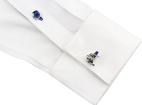 Knighthood Men's Chic Jacket Shape Cufflinks Silver Shirt Cuff Links Business, Wedding Gifts with Gift Box...