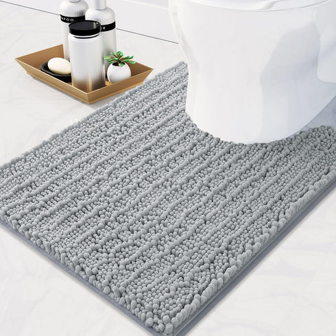Arotive Luxury Chenille Toilet Rugs U-Shaped, Extra Soft Thick Absorbent Toilet Mat, Non-Slip Shaggy Plush Contour Bathroom Rugs, Machine Wash Dry...
