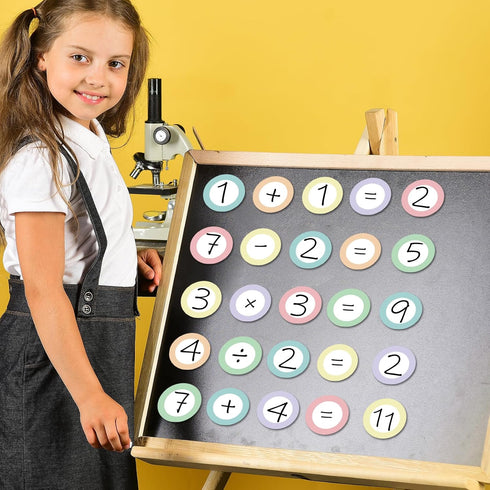 54 Pcs Numbers Magnetic Accents Pastal Theme Round Whiteboard Magnets for Classroom Blank Magnetic Numbers for Classroom Whiteboard Dry Erasable M...