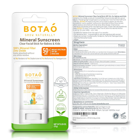baby Mineral Sunscreen Stick 100% Zinc Oxide SPF 50+ Water Resistant UVA/UVB Protection Easy to Apply Fragrance Free, babies & kids, for sensetive...