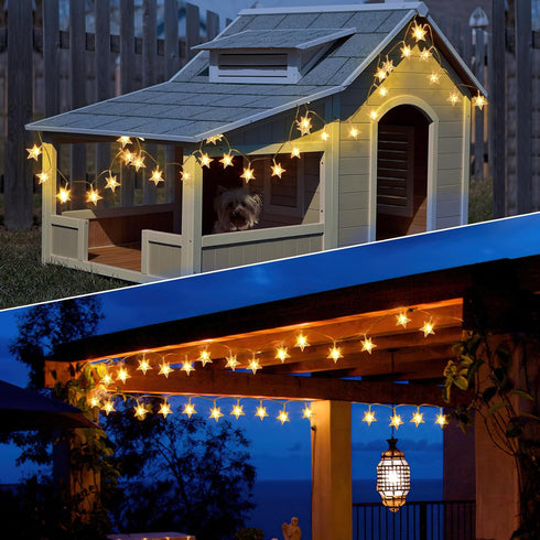 Star String Lights - 50 LED Battery Operated String Lights for Bedroom with Remote and Timer, Indoor Outdoor Fairy Twinkle Lights for Christmas, K...