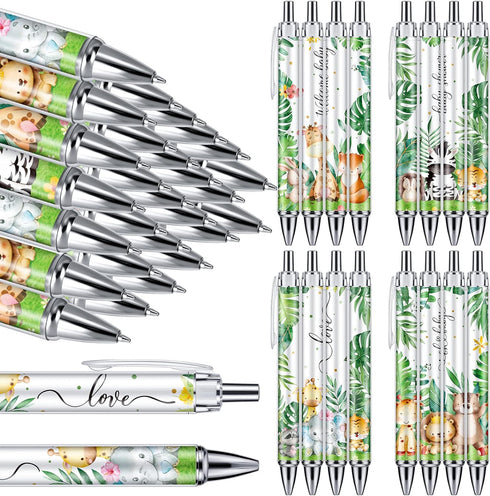 12 Pcs Baby Shower Ballpoint Pens Black Medium Point 1mm Pen Reusable Retractable Cute Pens for Men Women Smooth Writing and Journaling School Off...