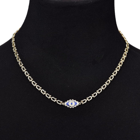 14K Gold Plated Evil Eye Necklace Protection Choker Necklaces...