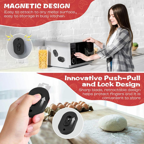 Bread Lame for Dough, Extractable & Magnetic Bread Lame Tool with 5PCS Blades for Artisan Bread, Essential Sourdough Bread Baking Supplies (Black)...