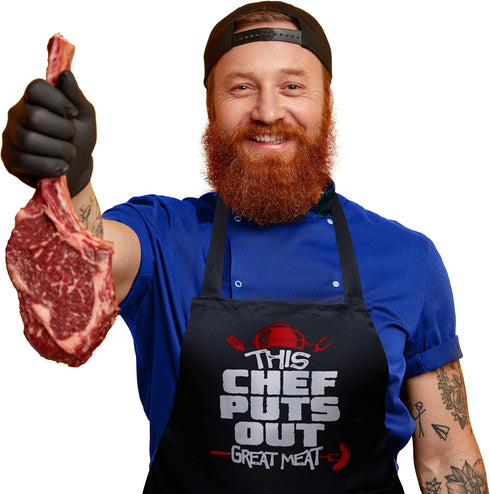 Cooking Aprons for Men - 4 Options; Funny Aprons for Men can be Mens BBQ Apron, Grill Apron or Mens Cooking Apron...