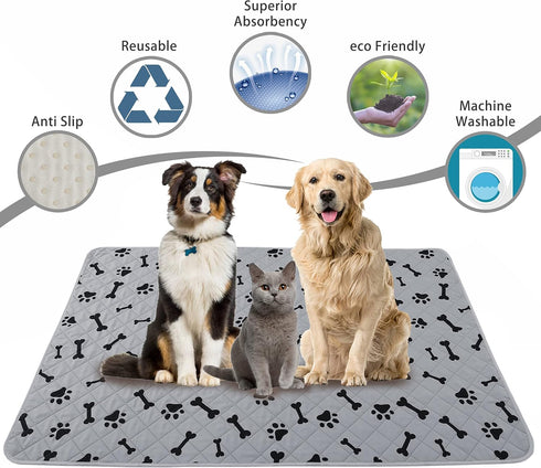 Dog Crate Pee Pads - Wahable Dog Rugs Non-Slip Puppy Pads for Small Dogs, Water Absorb Training Pads (2030 gray)...