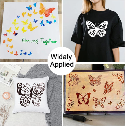 16 Pieces Butterfly Stencils for Painting, Reusable Plastic Spring Templates Flower Butterflies Stencils for Painting Craft Wood Canvas Fabric Nat...