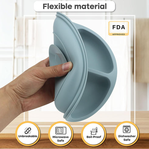 RYANSHOP Suction Plates for Baby - Silicone Baby Plates with Suction First Meal Baby Suction Plate Suction Plates for Toddlers Kids...