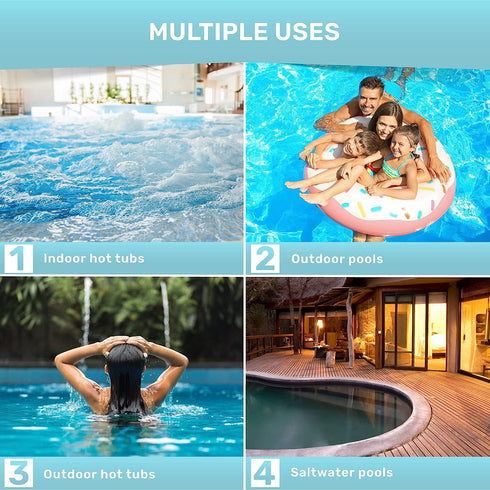 Hot Tub and Pool Test Strips - 6in1 Quick & Accurate Hot Tub, Spa, Pool Test Strips - 100 Water Test Strips, Water Test Kit with E-Book - Test Chl...