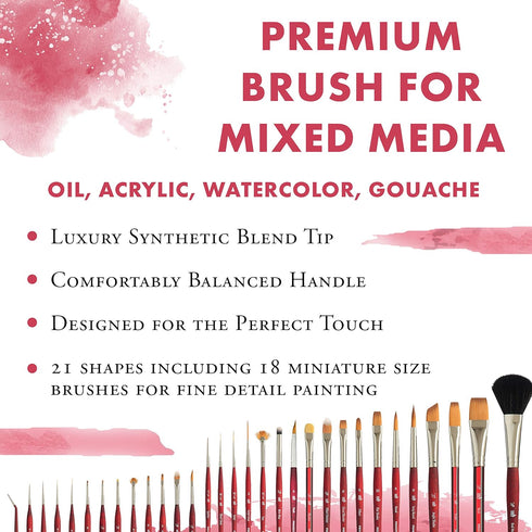 Princeton Velvetouch Paintbrush, Size 3, Scarlet...