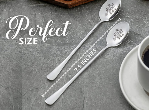 Engraved Ice Cream Spoons, Gifts for Couple, 2 Pcs Stainless Steel Coffee Spoon, To a Lifetime of Ice Cream Together...