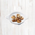 Maine Man Footed Escargot Plate with Handles, Fine White Porcelain, 6.5-Inch...