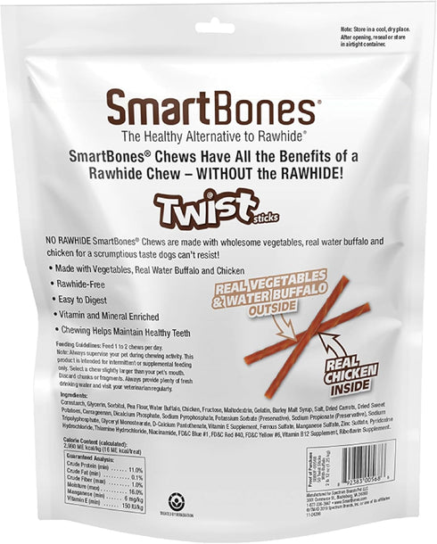 Smartbones Twist Sticks with Water Buffalo 50 Count, Rawhide-Free Chews for Dogs...