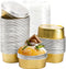 Dicunoy 100 Pack Mini Aluminum Cups with Lids, 3 OZ Disposable Muffin Liners Containers, Individual Ramekins Flan Pan for Dessert, Creme Brulee, P...