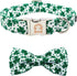 MR. CHUBBYFACE St.Patrick's Day Dog Collar Green Clovers Adjustable Dog Collar Bow Tie for Small Medium Large Dogs...