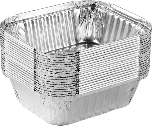 PLASTICPRO Disposable 1 LB Aluminum Takeout Tin Foil Baking Pans 5'' X 6'' X 2'' Inch Bakeware - Cookware Perfect for Baking Cakes,Brownies,Bread,...
