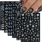 10 Sheets Flower Nail Stickers Silver Nail Decals 3D Self Adhesive Leaf Nail Art Stickers Holographic Laser Nail Designs Nail Art Supplies for Wom...
