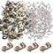 100 Pcs Fence Wire Clamps with 100 Pcs Screws for 2-6 Gauge Wire Fencing, Stainless Steel Wire Clips Mount Welded Wire to Vinyl, Wood or Metal Fen...