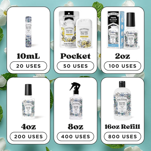Poo-Pourri Before-You-Go Toilet Spray, Fresh Air, 4 Fl Oz - Jasmine, Fresh Air and Mint...