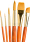 Princeton Real Value, Series 9100, Paint Brush Sets for Acrylic, Oil & Watercolor Painting, Syn-Gold Taklon (Rnd 1, 6, 12 Liner 2, ANG Shader 1/2,...