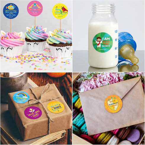 600 Pcs Christian Stickers for Kids Bible Verse Faith Jesus Stickers Religious Catholic Bible Stickers for Toddler Art Crafts for Kids Sunday Scho...