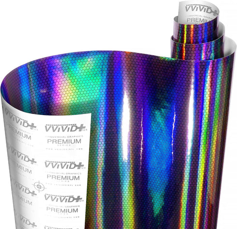 VViViD+ Hex Holographic Chrome Car Wrap Vinyl (1ft x 5ft)...