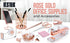 Rose Gold Office Supplies and Accessories - Cute Office Supplies for Women with Rose Gold Stapler, Tape Dispenser, Pen Holder, Scissors, Phone Hol...