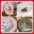 4 Sets Christmas Embroidery Starter Kit with Pattern for Beginners, Embroidery Kits with Christmas Pattern, Cross Stitch Set with 4 Plastic Embroi...