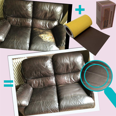 MastaPlasta Original Suede/Velvet Repair Tape - TAN Suede 60" x 4" (150 x 10 cm). Self-Adhesive Scratch & Tear Kit. Upholstery-Quality Repair for ...