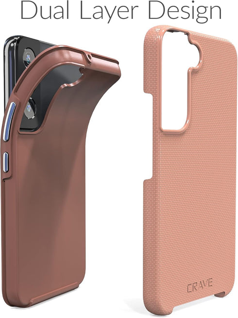 Crave Dual Guard for Samsung Galaxy S22 Case, Shockproof Protection Dual Layer Case for Samsung Galaxy S22 5G - Blush...