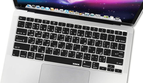 XSKN Arabic/English Language Black US Version Silicone Keyboard Cover Skin Compatible with 2020 New MacBook Air 13.3 inch A2179 A2337 with Touch I...