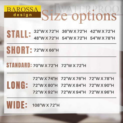 Barossa Design Waterproof Fabric Shower Curtain or Liner Microfiber - Soft Cloth & Hotel Quality, Machine Washable White Shower Curtain Liner for ...