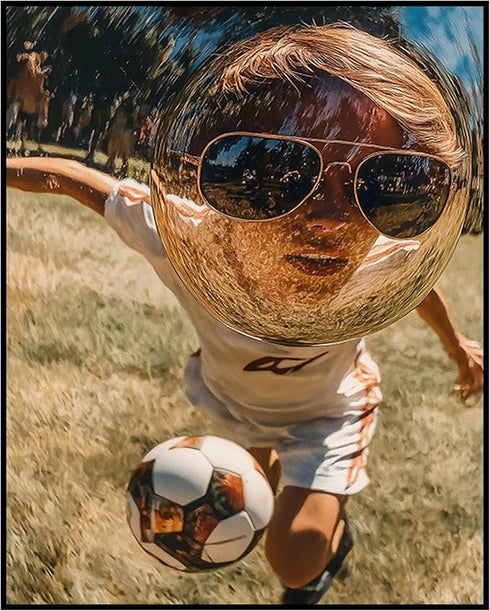 Posterizer 1 pcs-Football Soccer match scene seen through the reflection sunglasses 1-Sports & Hobby Art Gifts for sports fans Decor for Home & Of...